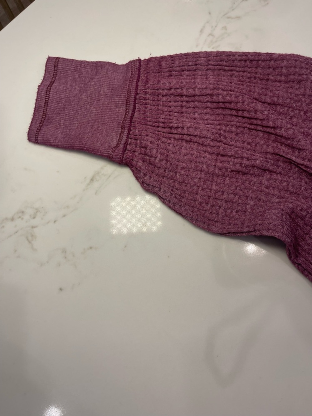 We The Free Women’s Waffle-Knit V-Neck Purple Top - Picture 9 of 16